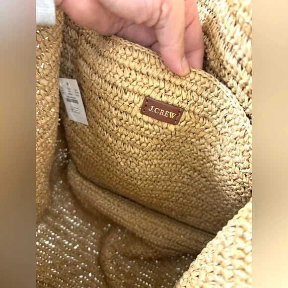 NWT J.Crew Large Handknotted Packable Tote Bag - Picture 8 of 9